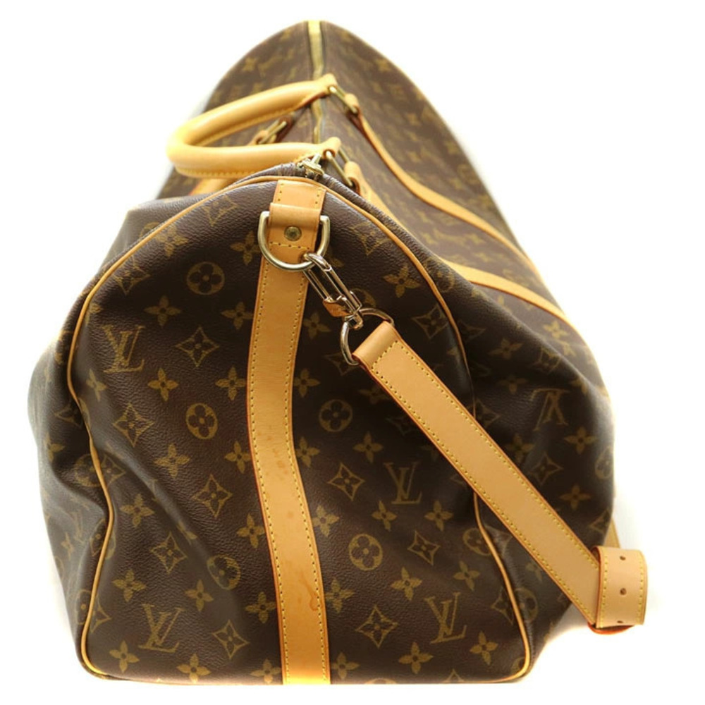 Louis Vuitton Keepall Boston Bandouliere Bag Travel Brown Canvas Monogram LV - Picture 4 of 6